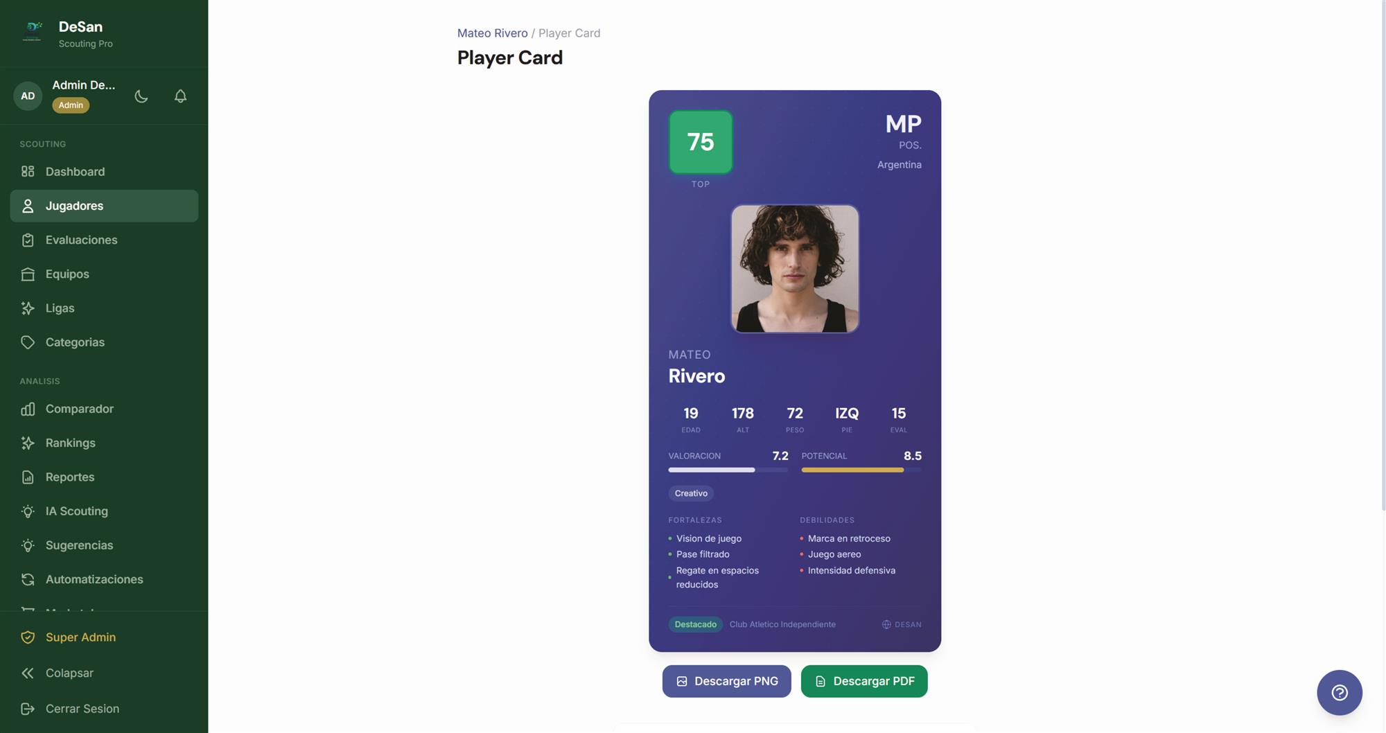 DeSan — Clubes y scouting deportivo