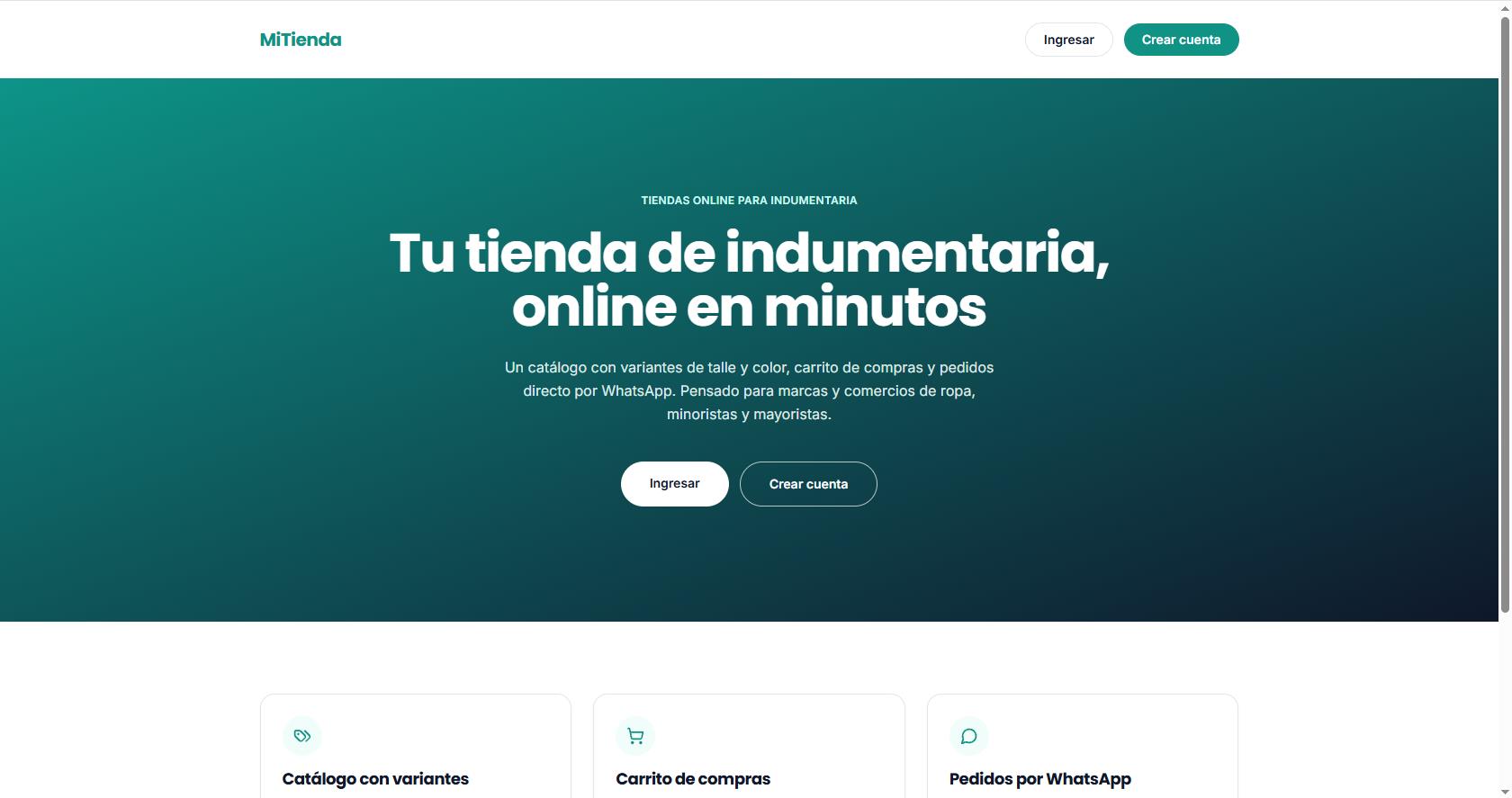 MiTienda — E-commerce de indumentaria